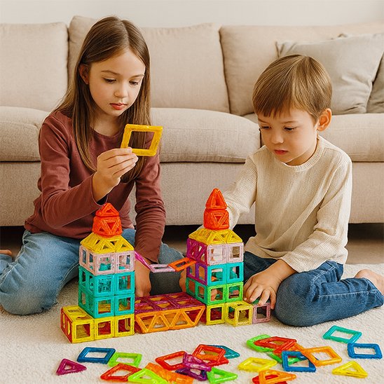 Jeu de Construction Magnétique, un jeu de blocs colorés
