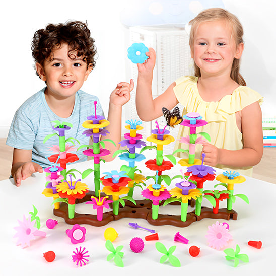 Jeu de Construction, Jouet Empilable de Fleurs, apprentissage des parties des plantes
