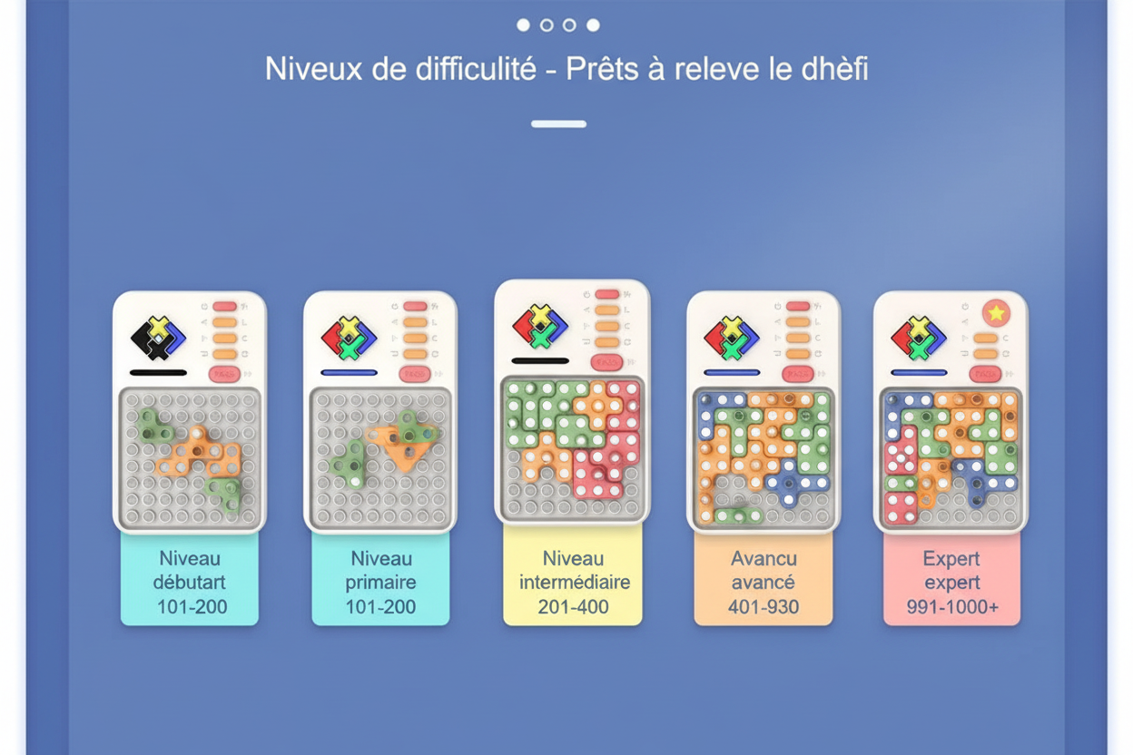 Niveaux de difficulté progressifs - 1 à 1000+ défis