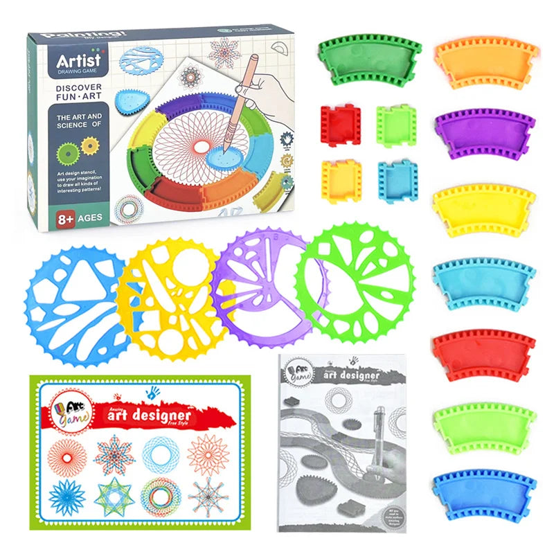 Jouet Dessin Spirographe – Kit Géométrique Créatif 6 Couleurs | 6-14 ans