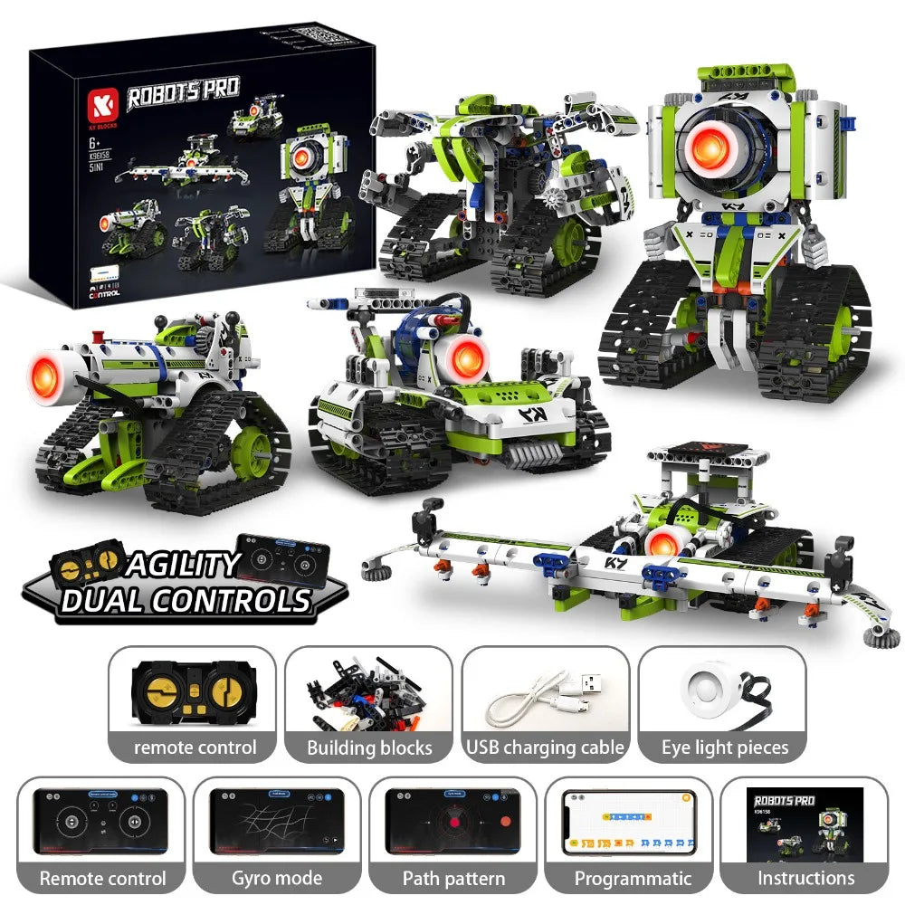 Jouet Robot pour Enfants | Programmable 5-en-1 337 Pièces STEM