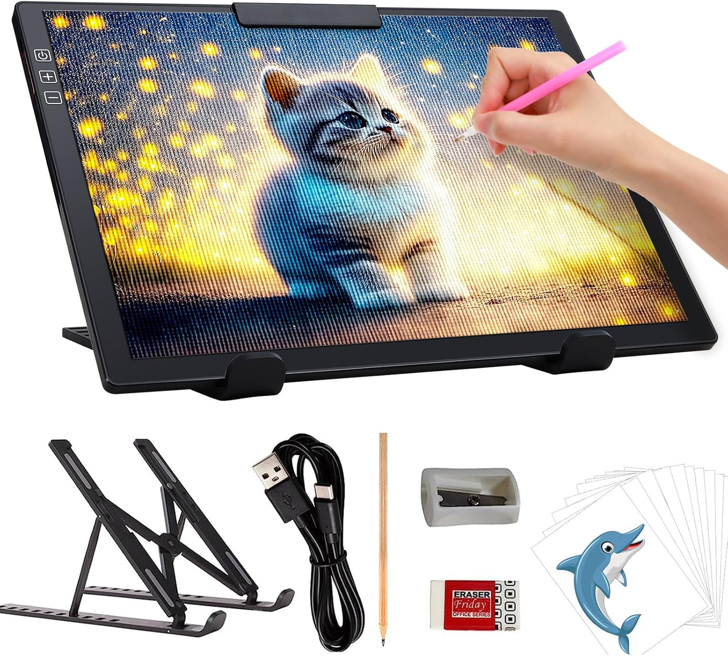 Tablette Lumineuse Dessin, Bloc de Traçage LED A4, kite de la boîte