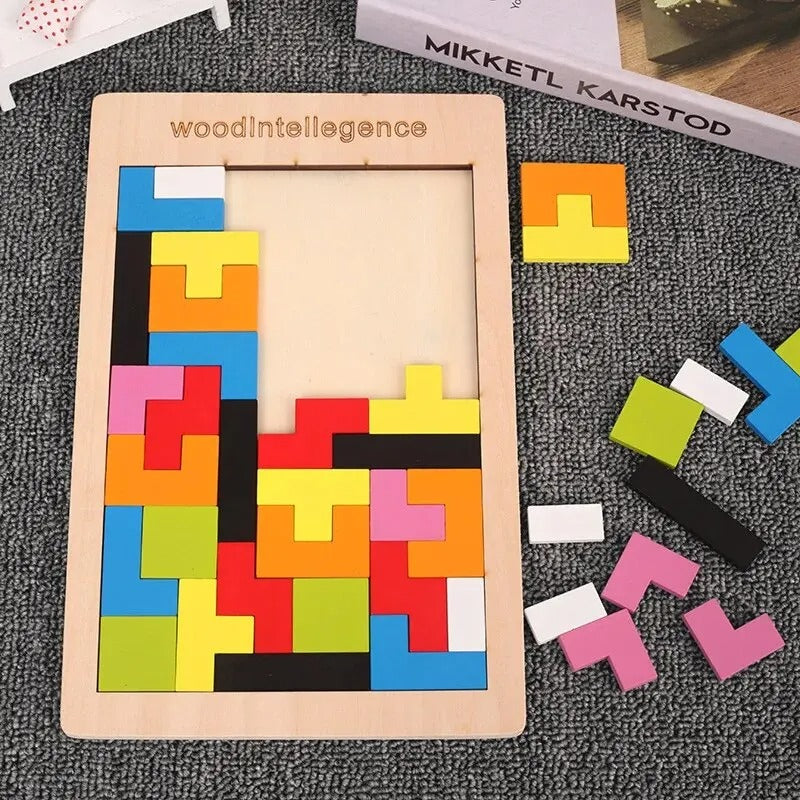 Tangram, Puzzle Tetris en Bois, jeu d'intelligence.