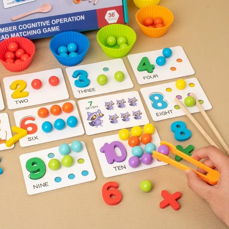 Bol de Tri de Perles en Bois pour Enfants - Puzzle Mathématiques - Jeu Éducatif Enfant