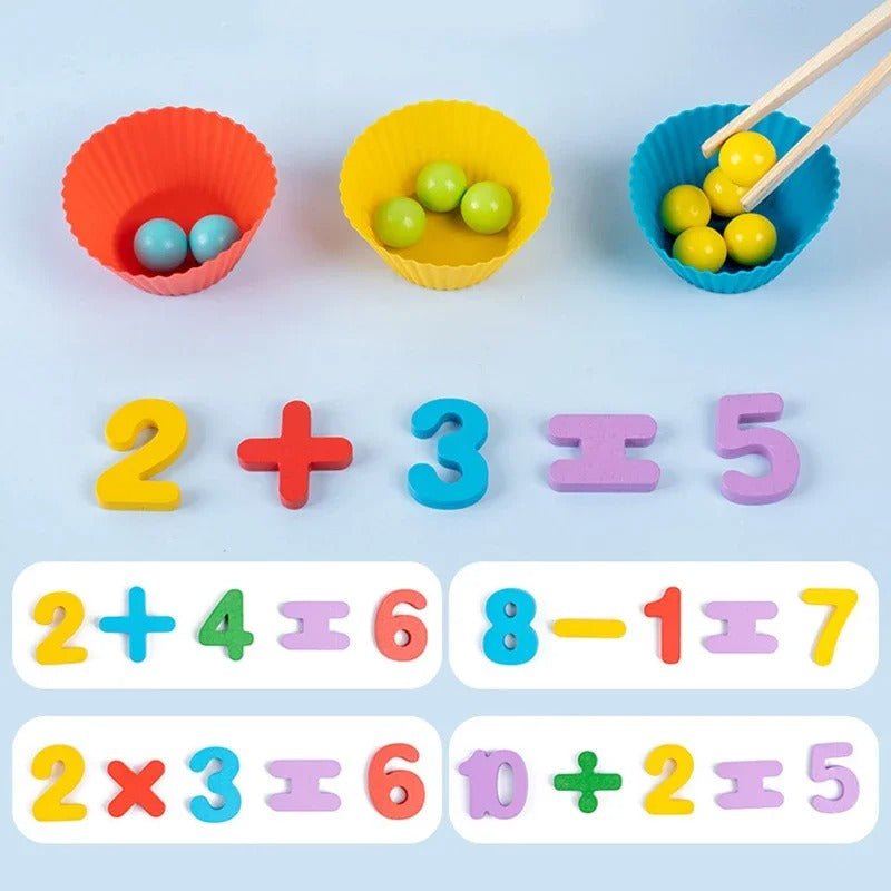 Bol de Tri de Perles en Bois pour Enfants - Puzzle Mathématiques - Jeu Éducatif Enfant