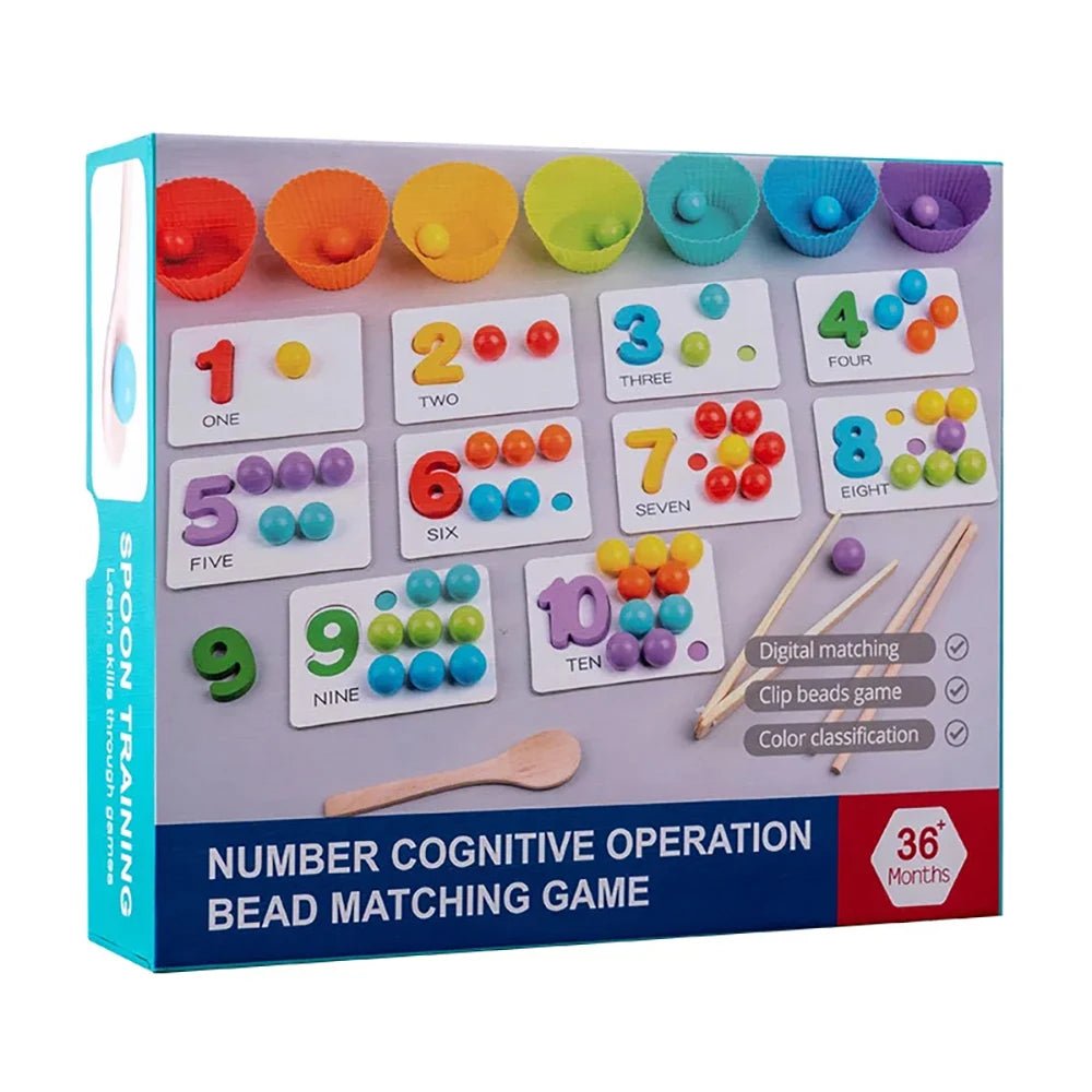 Bol de Tri de Perles en Bois pour Enfants - Puzzle Mathématiques - Jeu Éducatif Enfant