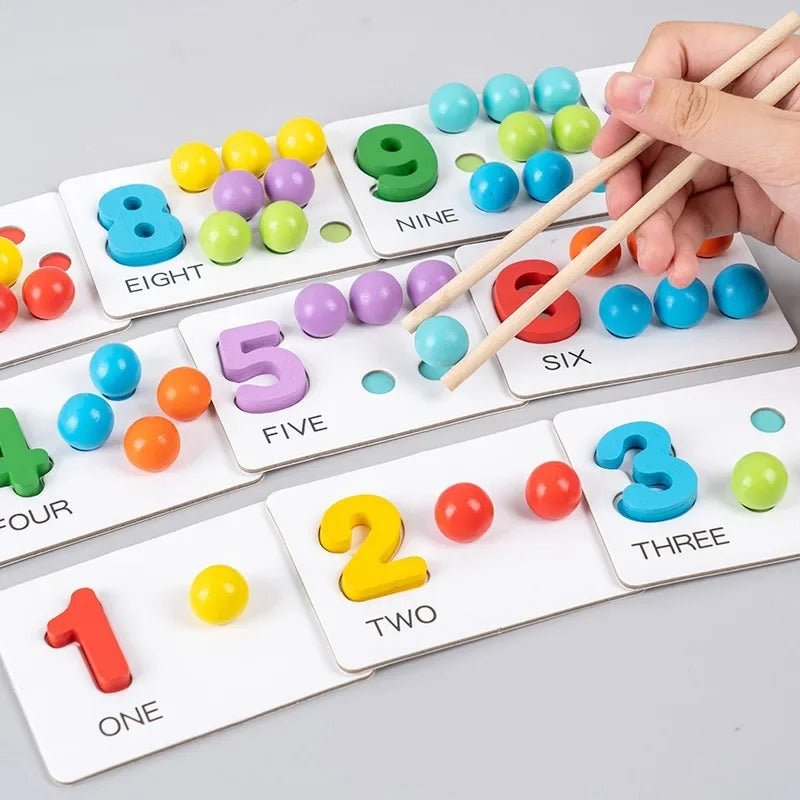 Bol de Tri de Perles en Bois pour Enfants - Puzzle Mathématiques - Jeu Éducatif Enfant