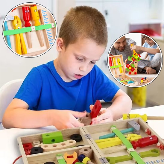 Jeu de construction, boîte à outils Montessori