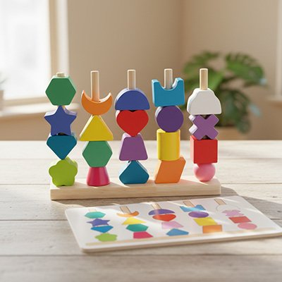 Puzzle bois, jouet sensoriel bois peinture à l’eau sans écran