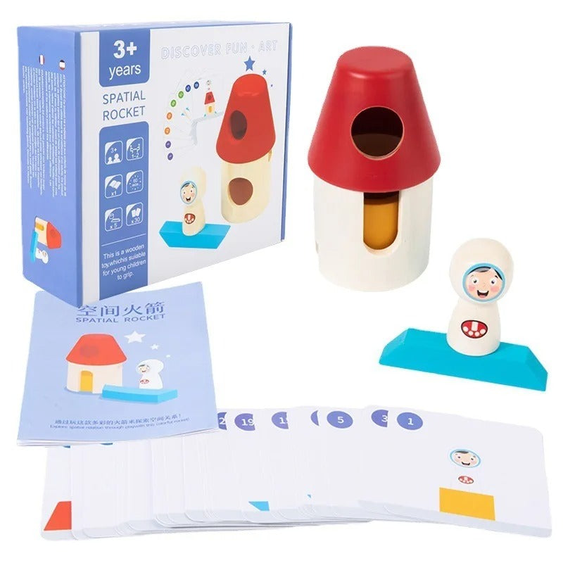 Puzzle en Bois Montessori Jour & Nuit | Jeu d'Empilement et de Correspondance (3-6 ans)