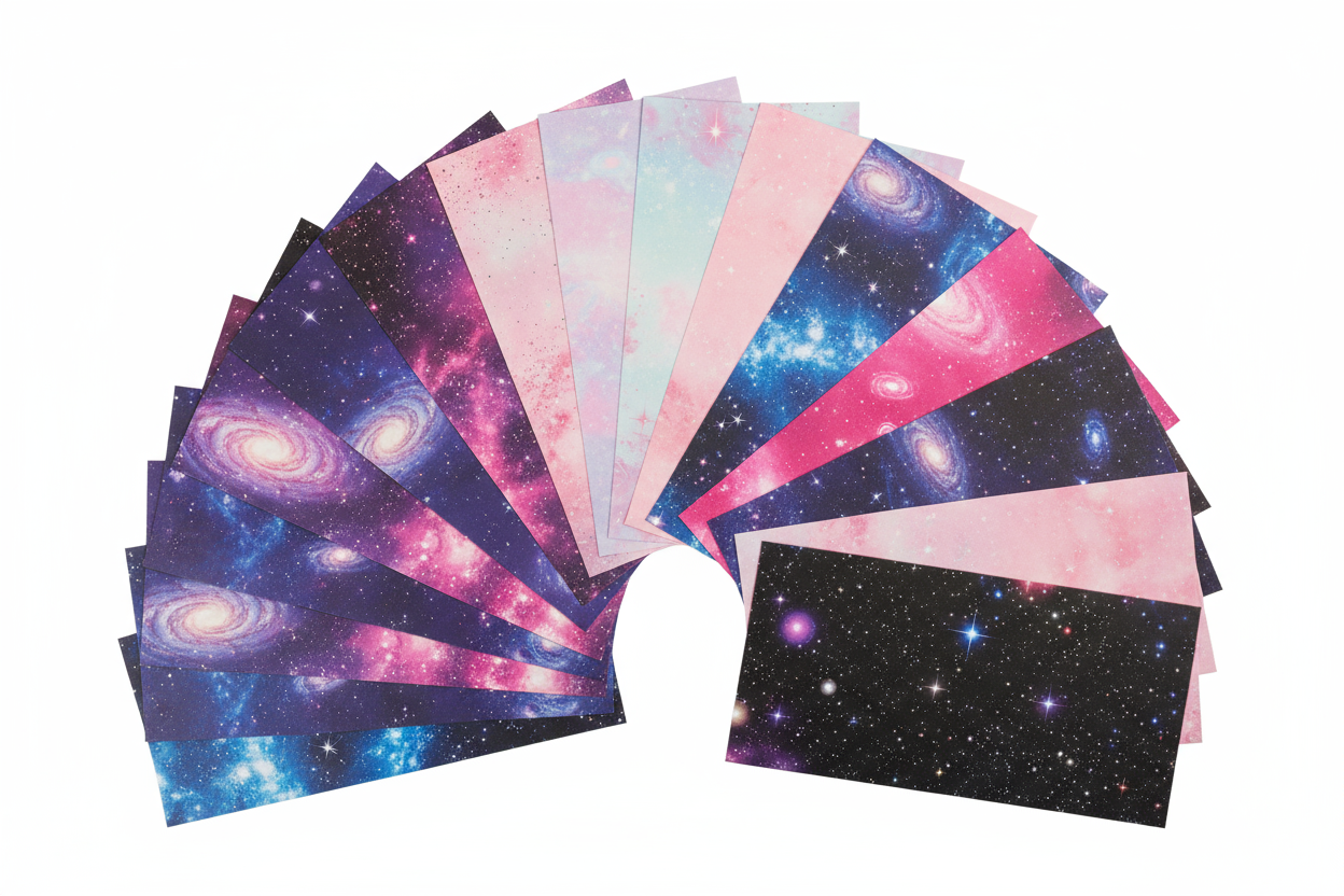 400 feuilles motifs galaxie