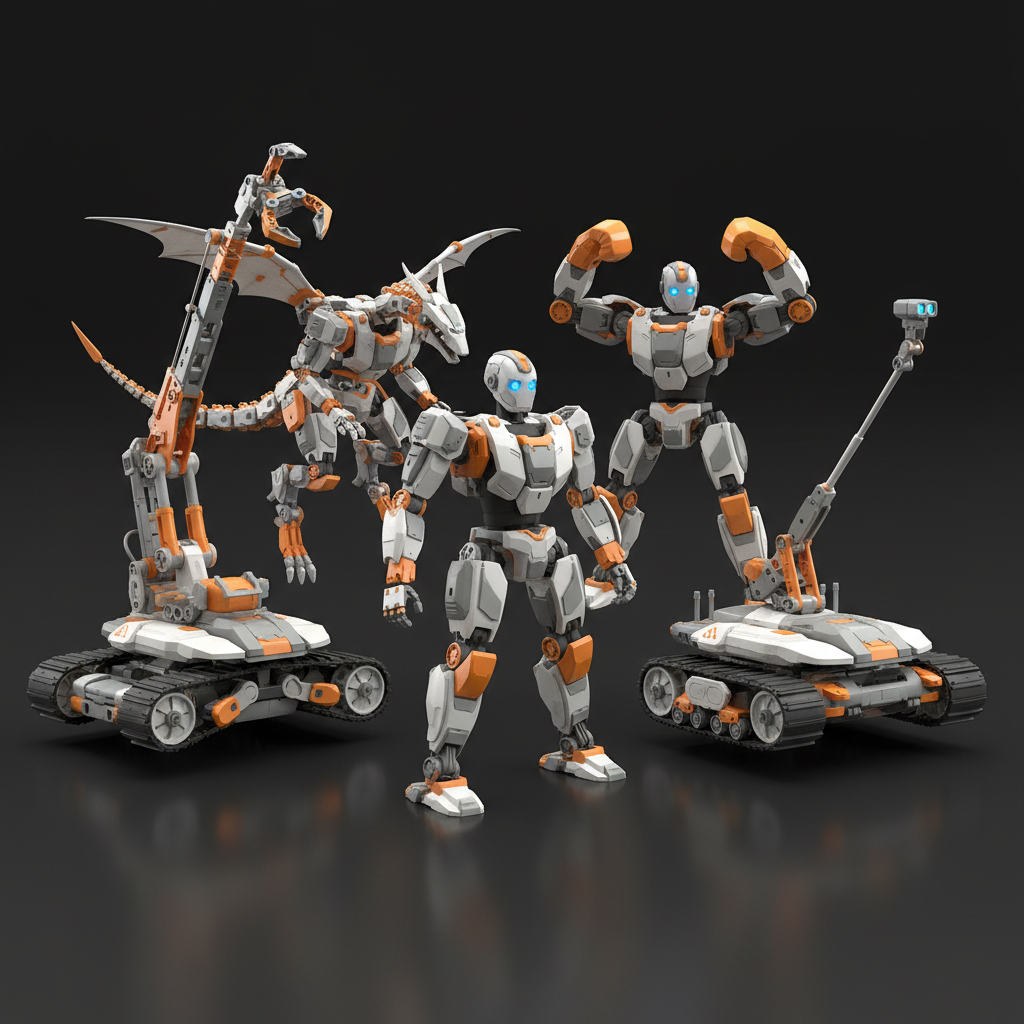5 robots STEM, bloc de construction