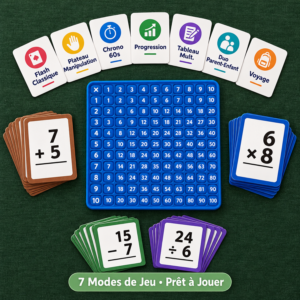 7 modes Jeu éducatif de maths portable pour voyager