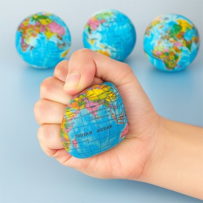 Balle Anti Stress globe terrestre, un jeu sensoriel et de découverte géographique