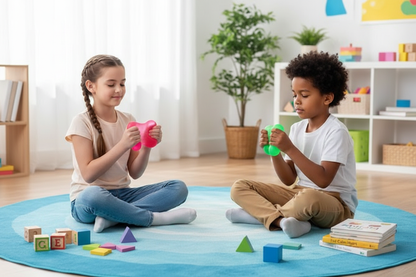Deux enfants pratiquant la pleine conscience