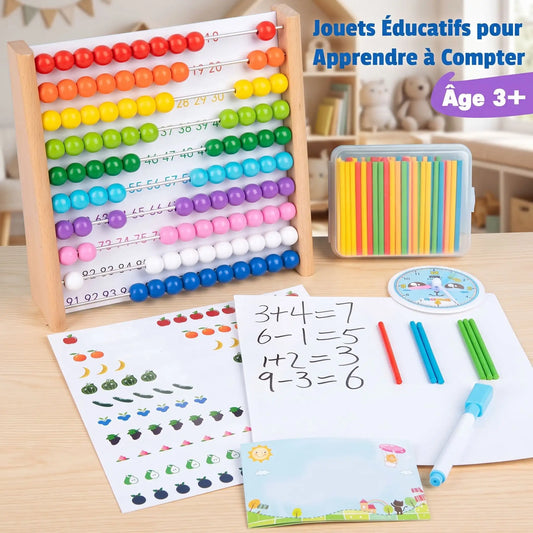 Boulier en bois éducatif pour enfants — Cadre de comptage 