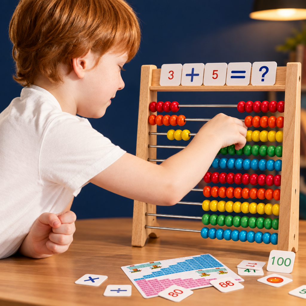 Perles en bois pour l'apprentissage des mathématiques