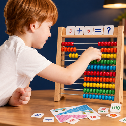Perles en bois pour l'apprentissage des mathématiques