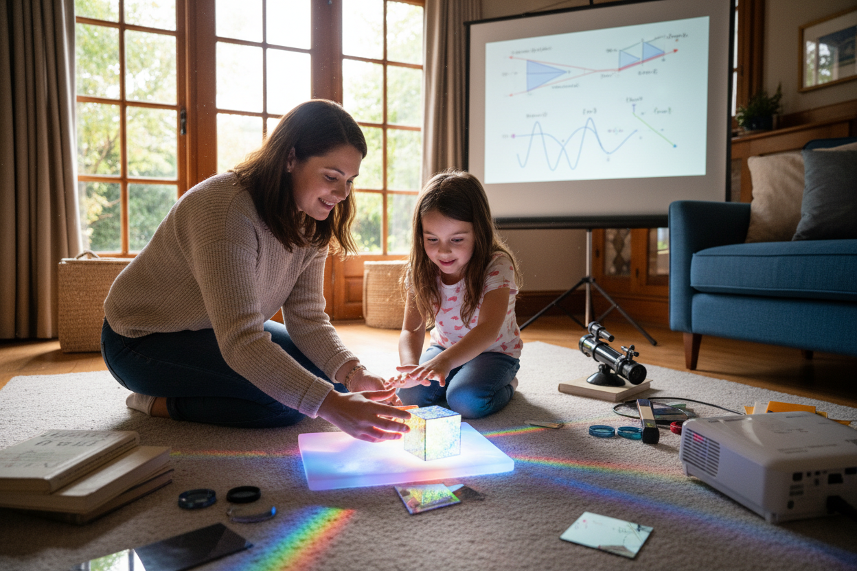 Expérience optique parent-enfant