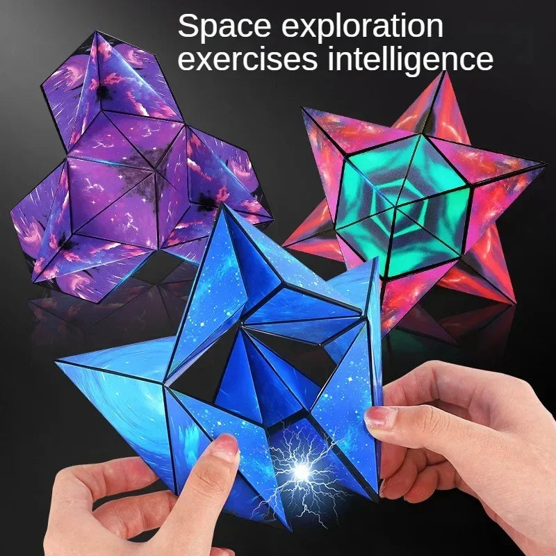 Cube Magnétique Géométrique 3D, Puzzle Anti-Stress Transformable, Jouet Sensoriel Enfant 12+