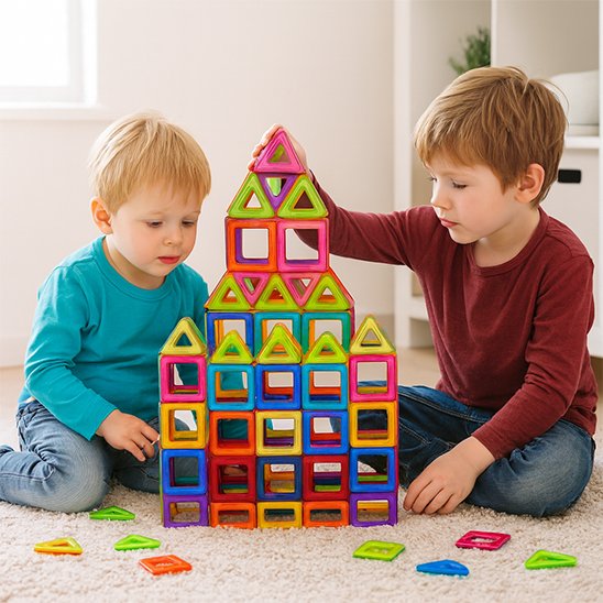 Jeu de Construction Magnétique, aide à construire des châteaux