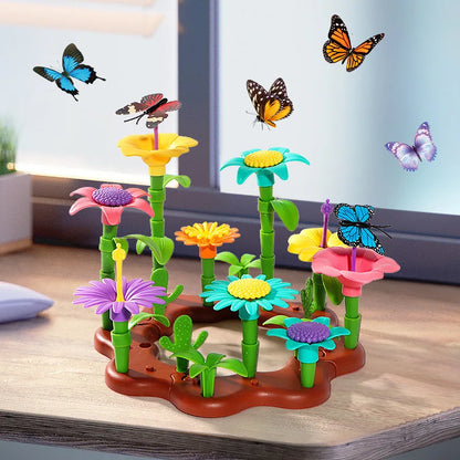 Jeu de Construction, Jouet Empilable de Fleurs, jeu décoratif