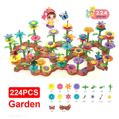 Jeu de Construction, Jouet Empilable de Fleurs, ensemble 224
