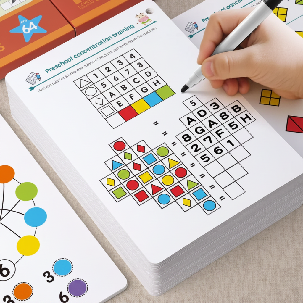 Jeu de Motricité Enfant 3-12 ans, Cahier Traçage Réutilisable Efaçable