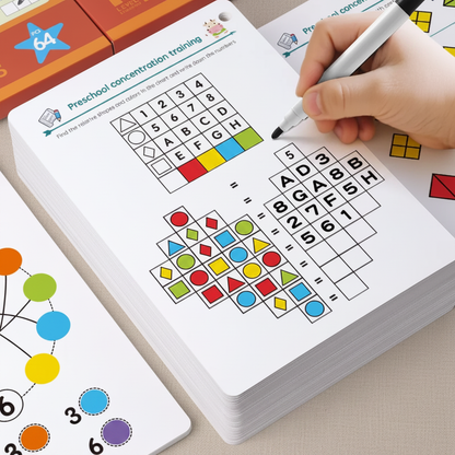 Jeu de Motricité Enfant 3-12 ans, Cahier Traçage Réutilisable Efaçable