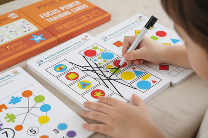Enfant 4-5 ans traçant sur carte réutilisable