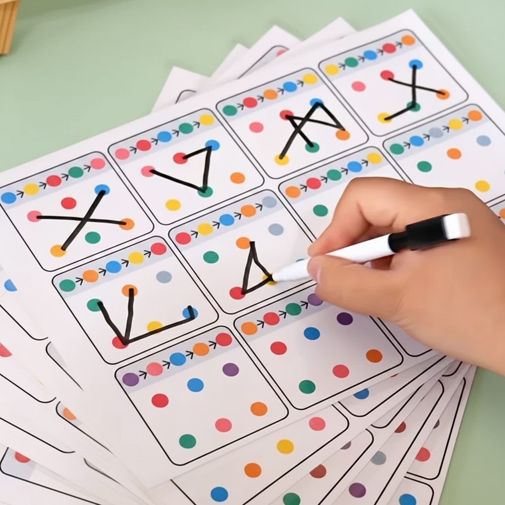 Jeu de Motricité Enfants 3-6 ans, Cartes Effaçables Réutilisables A4