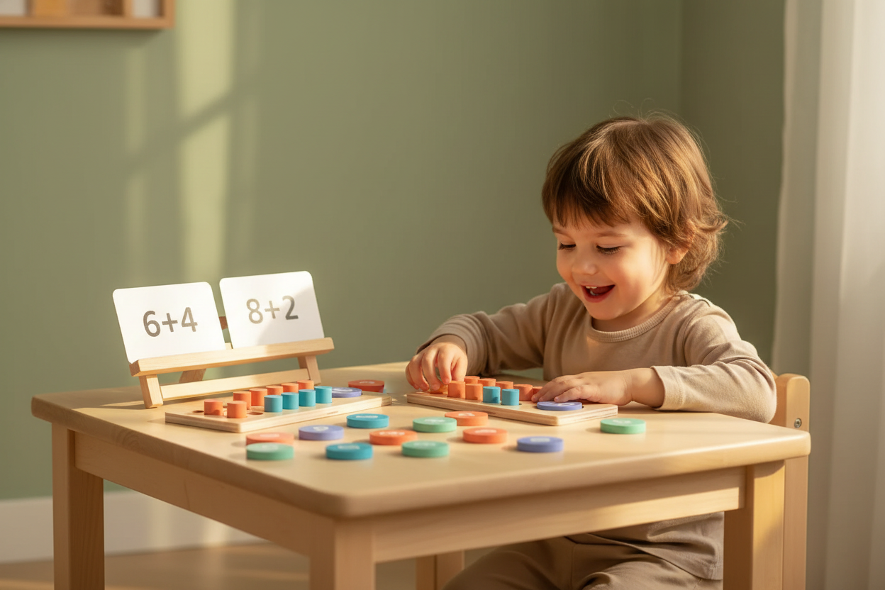 Enfant concentré travaillant seul
