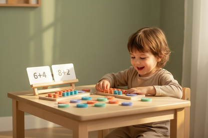 Enfant concentré travaillant seul