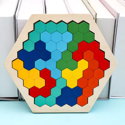 Jeu de logique, Puzzle 3D Hexagonal en Bois, durable