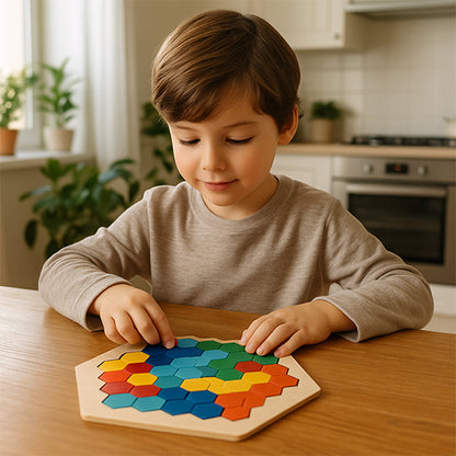 Jeu de logique, Puzzle 3D Hexagonal en Bois, encourage la persévérance