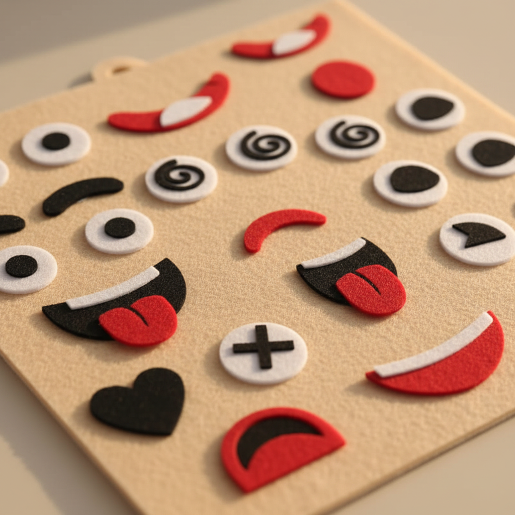 Détail des pièces en feutre