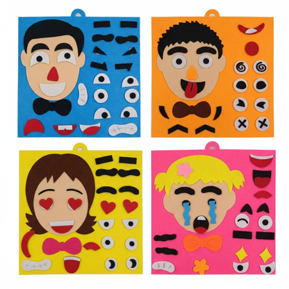 Quatre plateaux émotions colorés