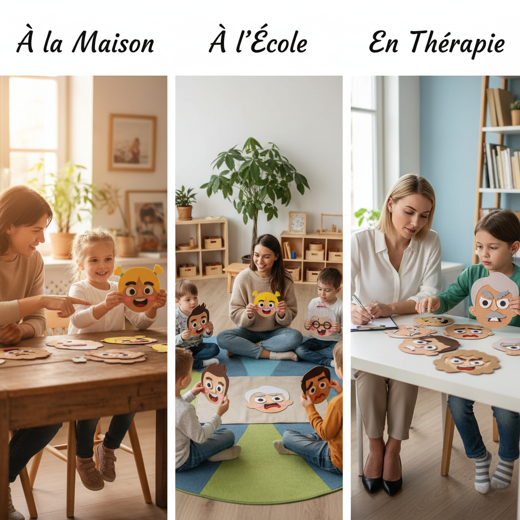 Triptyque utilisation maison école thérapie