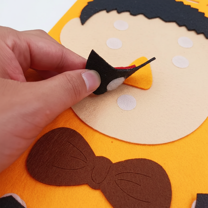 Main plaçant pièce sourcil sur plateau orange