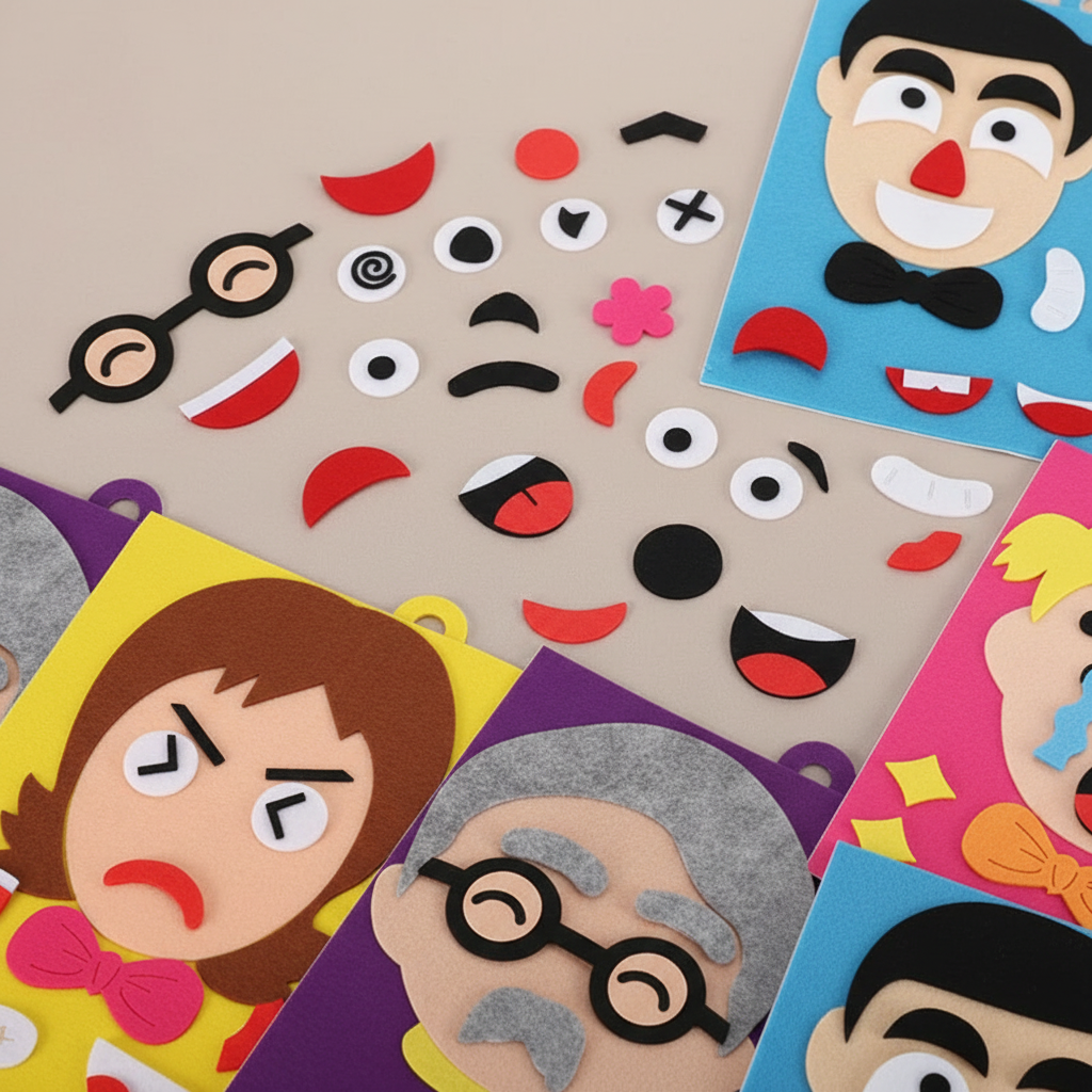 Richesse des expressions faciales en feutrine