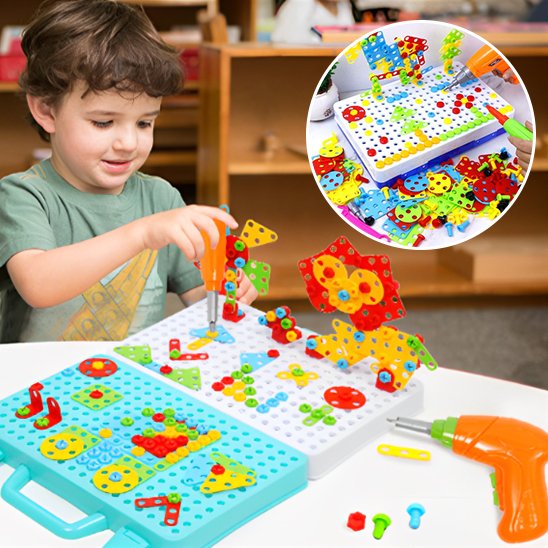Jeux de Construction, Puzzle de Perceuse Électrique pour Enfants