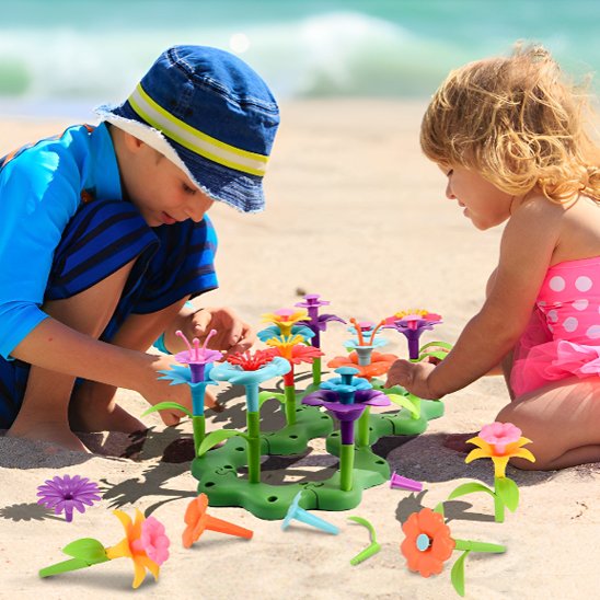 Jeux de Construction Jardin de Fleurs, un jeu de motricité et de mémoire