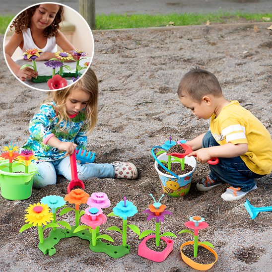Jeux de Construction, Jardin de Fleurs, aide à développer les compétences écoresponsables des enfants