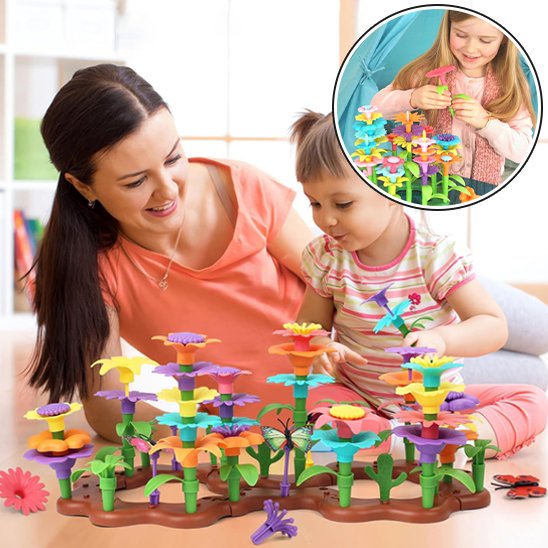 Jeux de Construction Jardin de Fleurs développent des liens familiaux.
