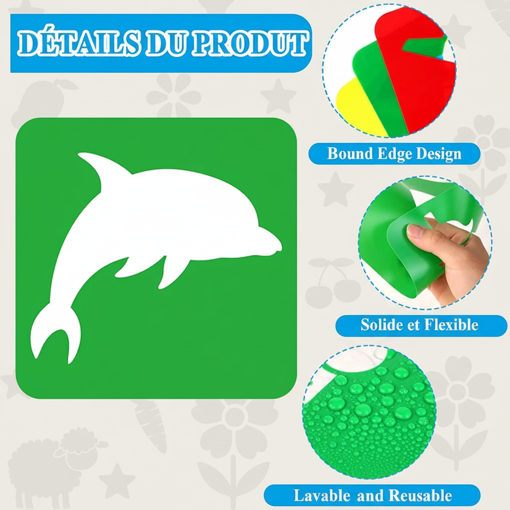 Détails produit : pochoir plastique enfant bords lisses sécurisés