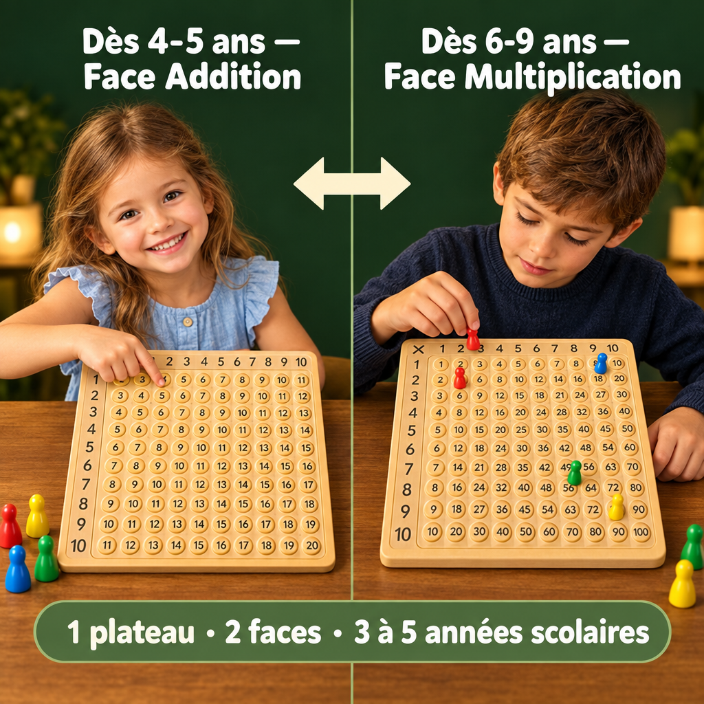 Jouet STEM en bois pour apprendre les tables de multiplication