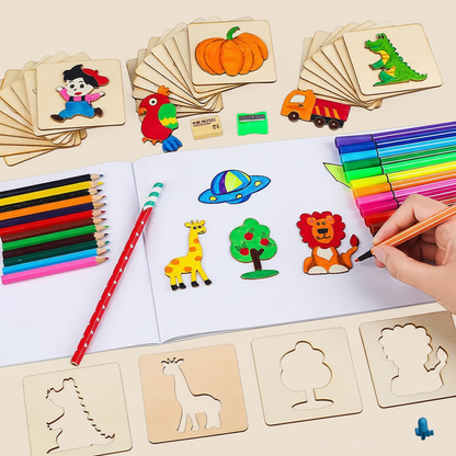 Pochoirs Montessori en bois 3–6 ans
