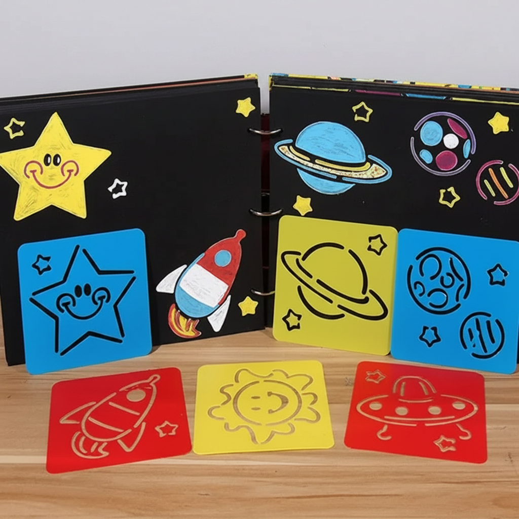 pochoirs de dessin lavables réutilisables enfants 4–6 ans