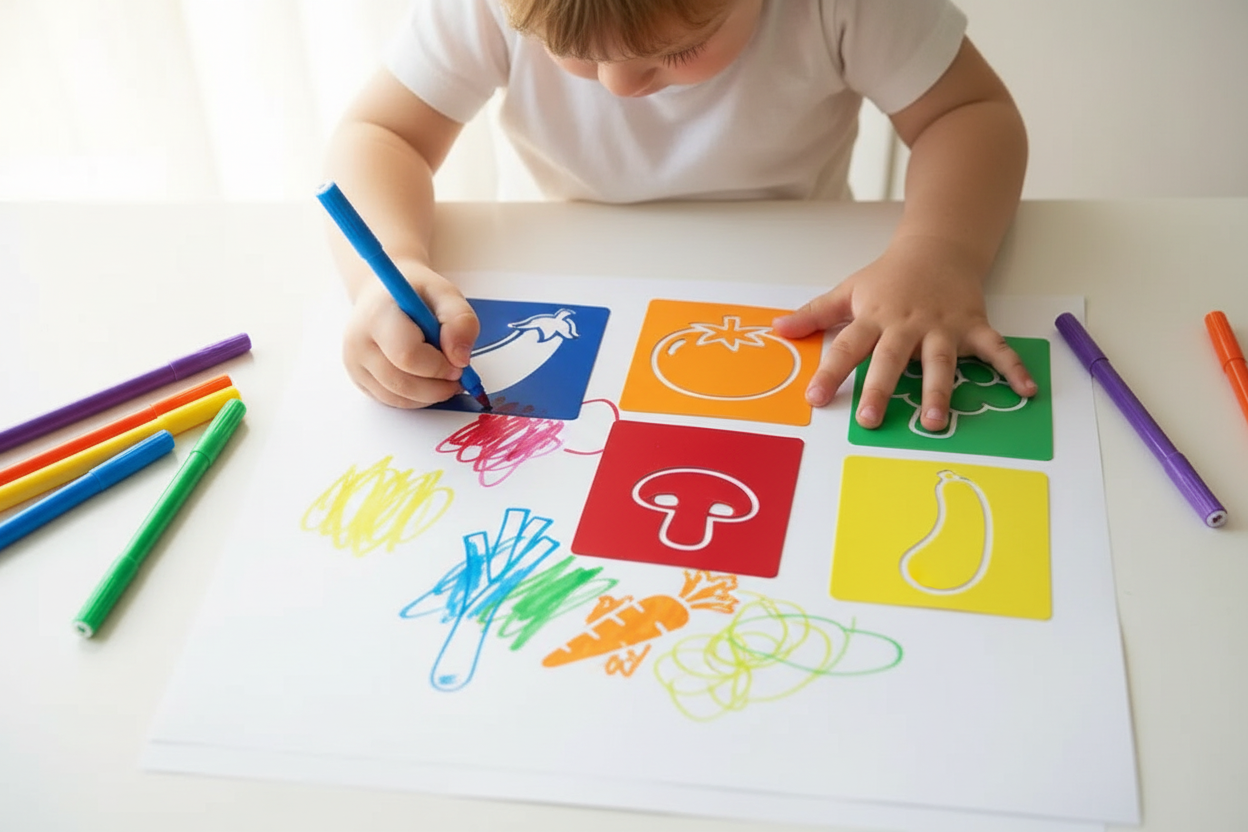 Pochoirs légumes enfants