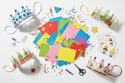 Kit Complet Tout-en-Un  : papier pour couronnes, sequins brillants, motifs de fleurs 
